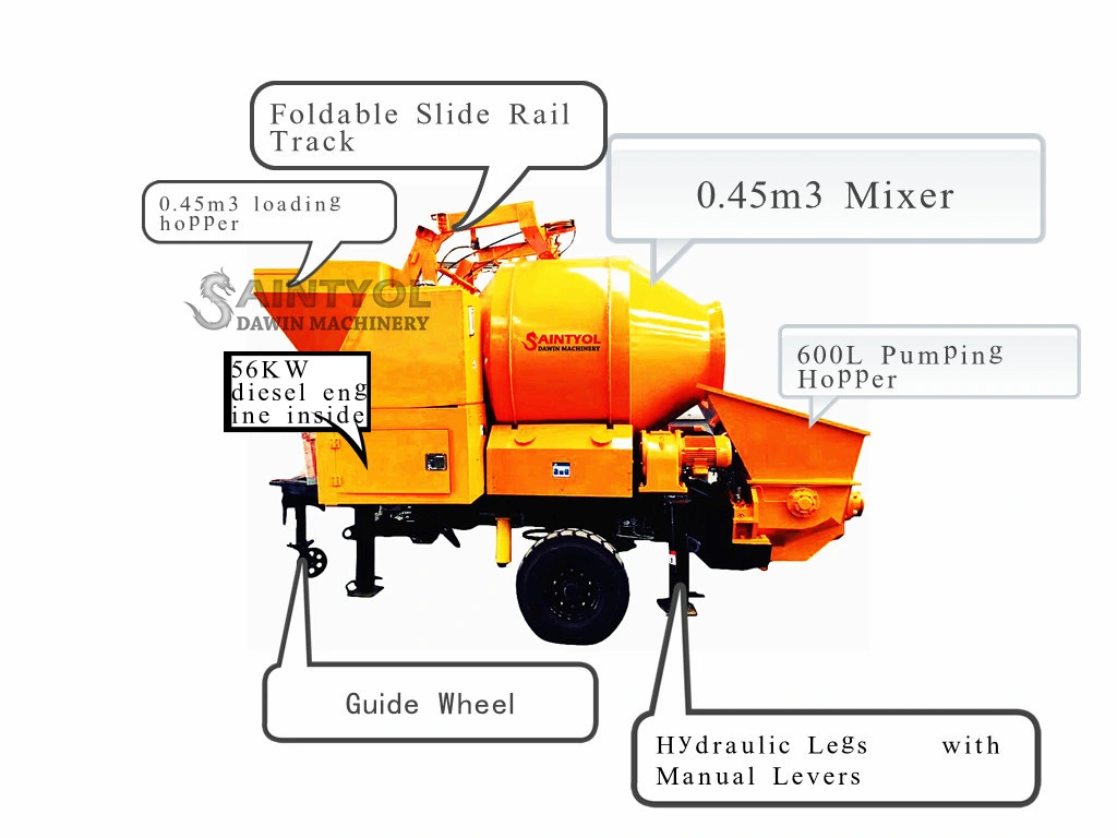 Diesel Self Loading Diesel Concrete Pump with Mixer Self Loading Concrete Mixer with Pump