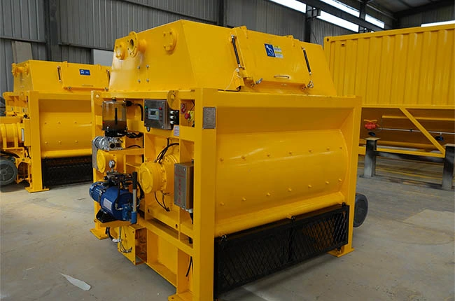 Factory Price 2cbm Double Shaft Horizontal Type Concrete Mixer with Lift