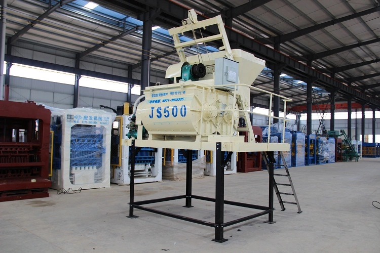 Twin Shaft Concrete Mixer Model Js500 Concrete Block Machine Mixer