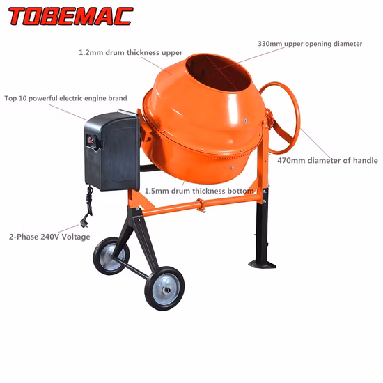 Betoneira de tambor basculante para canteiro de obras